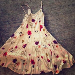 Floral aline strapping dress with side zip